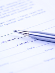 Model release and pen close up