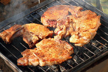 Steaks on the grill