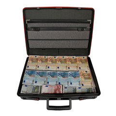 Money in briefcase
