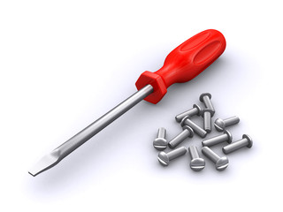 screwdriver and screws