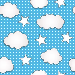 Peel and stick wall murals Sky Clouds seamless pattern