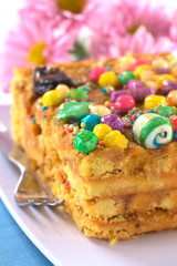Peruvian colorful cake called Turron