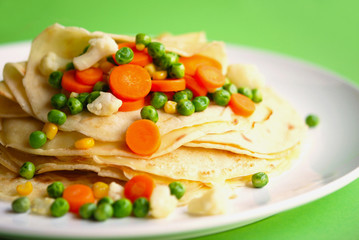 pfannkuchen und gemüse