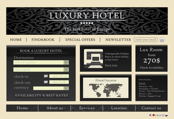 Website template for your hotel vector