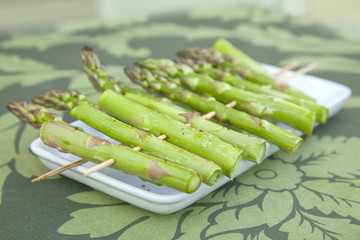 Asparagus on skewers