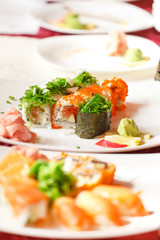 sushi on the table