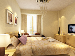 rendering of home interior focused on bed room