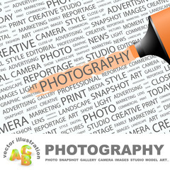 PHOTOGRAPHY. Highlighter over different association terms.