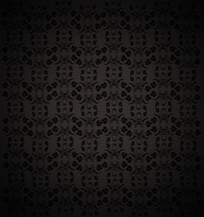black abstract background with floral texture