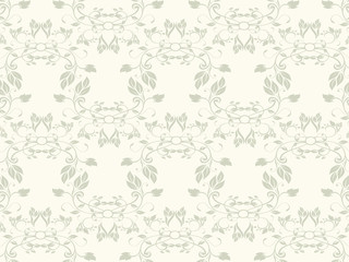 white background with floral pattern