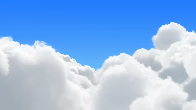 Flight over the sunny clouds - loopable