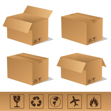 Paket Päckchen Lieferung Box Karton Set 10