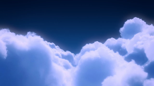 flight over the night sky - loopable cg animation 02