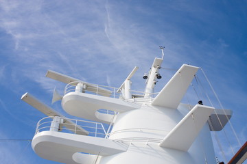 White Radar Tower on a Cruise Ship