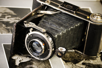 Antique folding camera