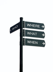 Fototapeta premium who where when where sign
