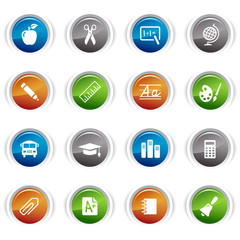Glossy Buttons - School Icons
