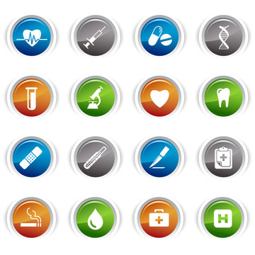Glossy buttons - medical icons