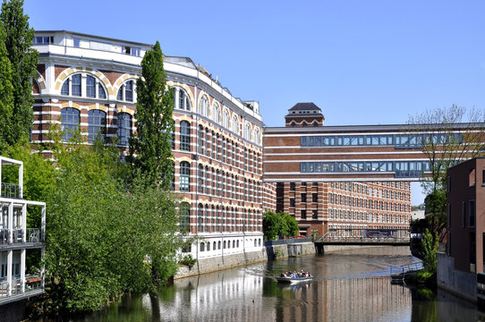 Leipzig Plagwitz Buntgarnwerke am Elsterkanal