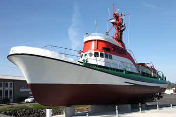 Fototapeta premium A pilot boat on display, Astoria OR.