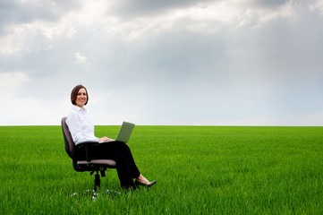 businesswoman with laptop