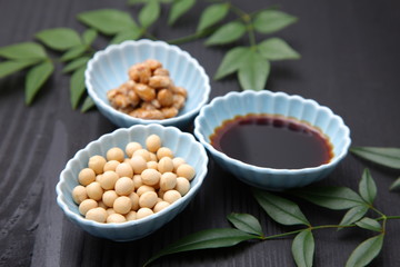 japanese typical soybean processed food