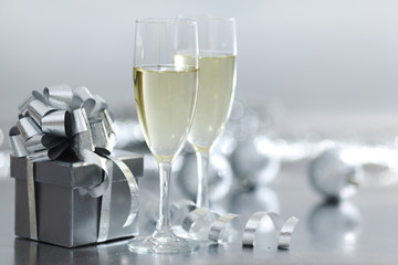 silver christmas card