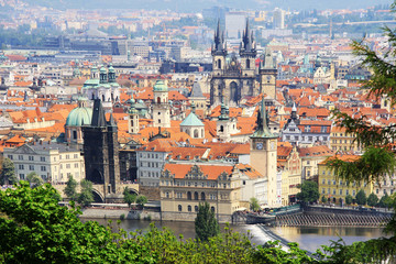 Obraz premium View on the spring Prague, historical city of Czech Republic