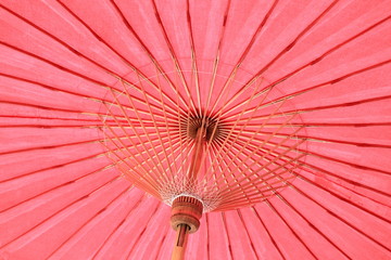 Red umbrella closeup