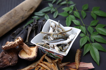 typical groceries for japanese soup stock