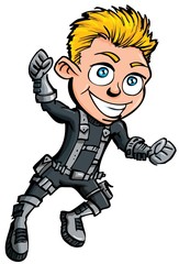 Cartoon of in jumpsuit