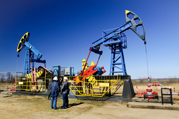 Gas production operator works