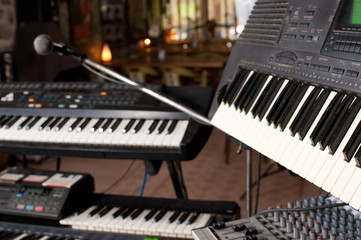 Instruments on stage