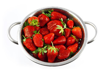 strainer with strawberries