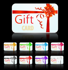 set of gift card with luxury ribbon