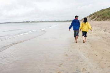 Couple on beach in love