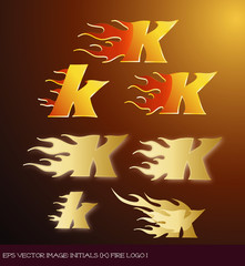 eps Vector image:initials（ｋ)fire logo I