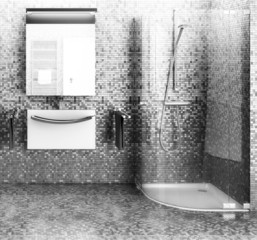 Naklejka na ściany i meble Gray gradiented bathroom
