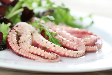 Octopus with salad