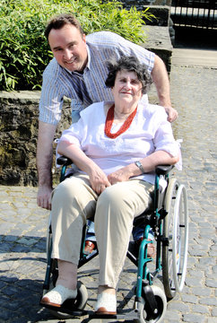 senior woman in wheelchair