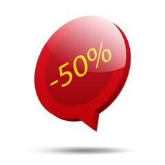 icono 3d descuento 50%