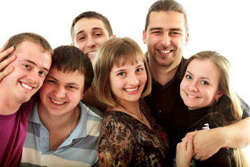 Fototapeta premium students happy group isolated on white