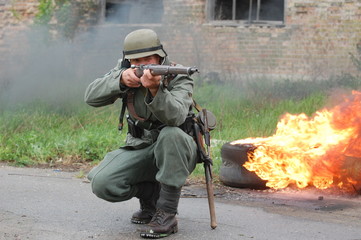 German soldier.WW2 reenacting. Kiev,Ukraine
