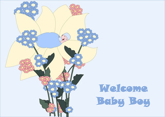 Fototapeta premium Baby on a Flower