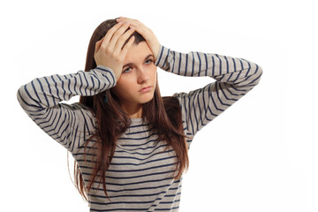 teen girl with problem headache depression