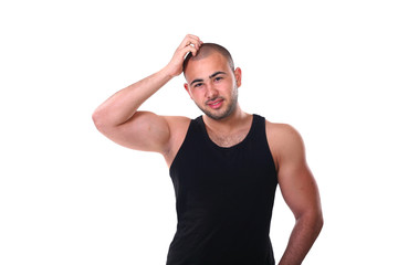 Fototapeta premium Strong Latino Man isolated