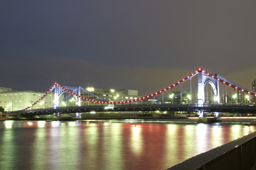 隅田川の清洲橋　夜景