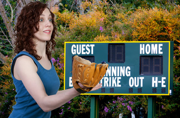 Woman Baseball Player