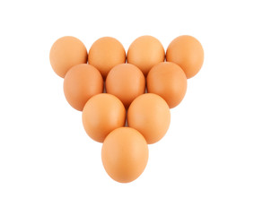 Eggs on white background