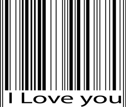 Strichcode I Love you
